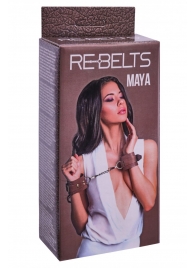 Коричневые кожаные наручники Maya - Rebelts - купить с доставкой в Санкт-Петербурге