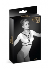 Черная упряжь на грудь Laura - Bijoux Pour Toi - купить с доставкой в Санкт-Петербурге