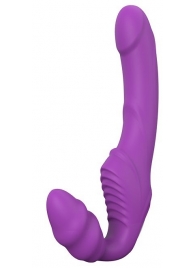 Фиолетовый безремневой вибрострапон DOUBLE DIPPER - Dream Toys - купить с доставкой в Санкт-Петербурге