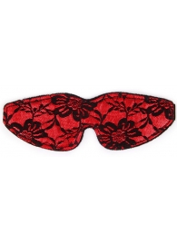 Красная маска на глаза с черным кружевом - Notabu - купить с доставкой в Санкт-Петербурге