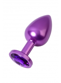 Фиолетовый анальный плаг с кристаллом фиолетового цвета - 8,2 см. - ToyFa - купить с доставкой в Санкт-Петербурге