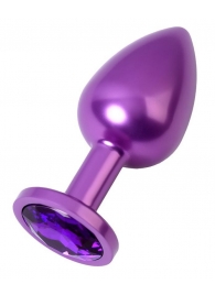 Фиолетовый анальный плаг с кристаллом фиолетового цвета - 8,2 см. - ToyFa - купить с доставкой в Санкт-Петербурге