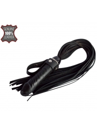 Черная плеть  Ковбой  с ручкой-фаллосом - 55 см. - Sitabella - купить с доставкой в Санкт-Петербурге