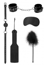 Черный игровой набор БДСМ Introductory Bondage Kit №4 - Shots Media BV - купить с доставкой в Санкт-Петербурге
