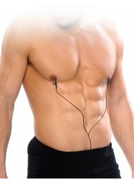 Черные электрические зажимы для сосков Shock Therapy Nipple Clamps - Pipedream - купить с доставкой в Санкт-Петербурге