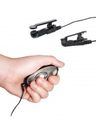 Черные электрические зажимы для сосков Shock Therapy Nipple Clamps - Pipedream - купить с доставкой в Санкт-Петербурге