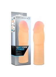 Телесная насадка-удлинитель на пенис PERFORMANCE 1.5INCH COCK XTENDER - 16 см. - Blush Novelties - в Санкт-Петербурге купить с доставкой