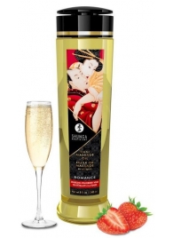 Массажное масло с ароматом клубники и шампанского Romance - 240 мл. - Shunga - купить с доставкой в Санкт-Петербурге