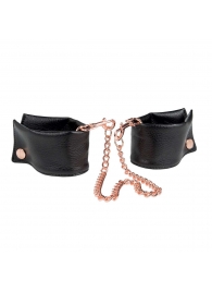 Черные мягкие наручники Entice French Cuffs с цепью - California Exotic Novelties - купить с доставкой в Санкт-Петербурге
