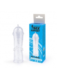 Прозрачная закрытая насадка на пенис с шипиками - 12,5 см. - Sex Expert - в Санкт-Петербурге купить с доставкой