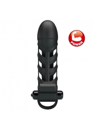 Черная насадка на пенис с вибропулей Penis Sleeve II - 18,8 см. - Baile - в Санкт-Петербурге купить с доставкой