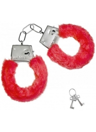 Красные плюшевые наручники с ключиками - Сима-Ленд - купить с доставкой в Санкт-Петербурге
