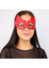 Красно-черная игровая маска с ушками - Notabu - купить с доставкой в Санкт-Петербурге
