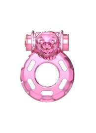 Розовое эрекционное кольцо с вибрацией Pink Bear - Baile - в Санкт-Петербурге купить с доставкой