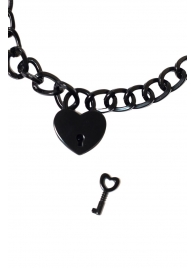 Черный ошейник Embrace с ключиком - Lola Games - купить с доставкой в Санкт-Петербурге