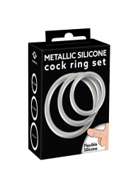 Набор из 3 эрекционных колец под металл Metallic Silicone Cock Ring Set - Orion - в Санкт-Петербурге купить с доставкой