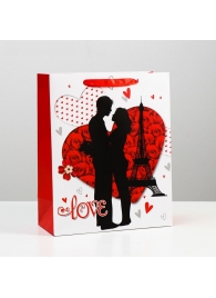 Подарочный пакет  Романтичная пара Love  - 32 х 26 см. - Сима-Ленд - купить с доставкой в Санкт-Петербурге