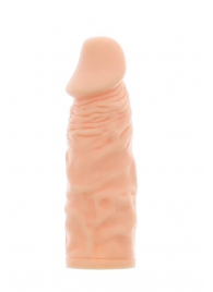 Телесная реалистичная насадка на пенис SUPER STRETCH EXTENDER 5.5INCH - 14 см. - Dream Toys - в Санкт-Петербурге купить с доставкой