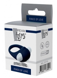 Гладкое синее эрекционное виброкольцо STIMU RING - Dream Toys - в Санкт-Петербурге купить с доставкой