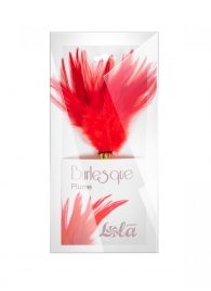 Красный перьевой тиклер Plume - 23 см. - Lola Lingerie - купить с доставкой в Санкт-Петербурге