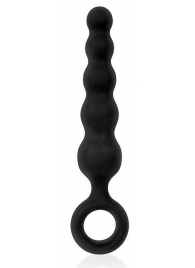 Черный анальный стимулятор-елочка с ограничительным колечком - 8,5 см. - Bior toys