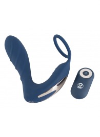 Синий вибростимулятор простаты с кольцом - 14,5 см. - Orion - в Санкт-Петербурге купить с доставкой