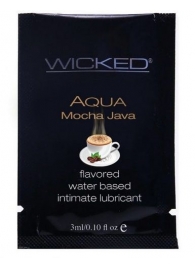 Лубрикант со вкусом кофе мокко WICKED AQUA Mocha Java - 3 мл. - Wicked - купить с доставкой в Санкт-Петербурге
