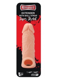 Телесная насадка EXTENDER WITH BALL STRAP 5.5 - 14 см. - Dream Toys - в Санкт-Петербурге купить с доставкой