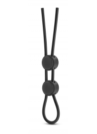 Черное двойное эрекционное лассо Silicone Double Loop Cock Ring - Blush Novelties - в Санкт-Петербурге купить с доставкой