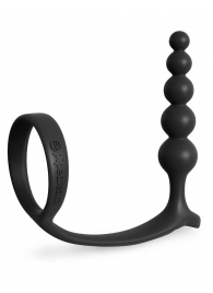 Черная анальная цепочка с эрекционным кольцом Ass-gasm Cockring Anal Beads - Pipedream - в Санкт-Петербурге купить с доставкой