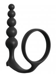 Черная анальная цепочка с эрекционным кольцом Ass-gasm Cockring Anal Beads - Pipedream - в Санкт-Петербурге купить с доставкой