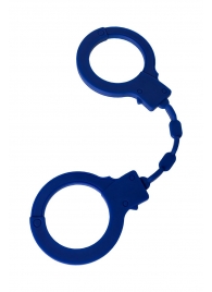 Синие силиконовые наручники  Штучки-дрючки - Штучки-дрючки - купить с доставкой в Санкт-Петербурге