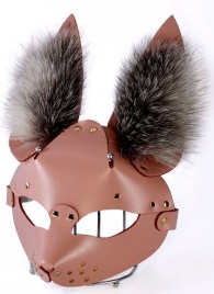 Розовая маска  Зайка  с меховыми ушками - Sitabella - купить с доставкой в Санкт-Петербурге