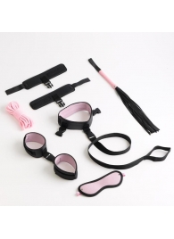 Черно-розовый эротический набор из 7 предметов - Сима-Ленд - купить с доставкой в Санкт-Петербурге