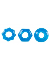 Набор из 3 голубых эрекционных колец Stretchy Cock Ring - Orion - в Санкт-Петербурге купить с доставкой
