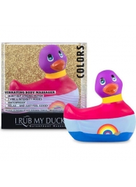 Вибратор-уточка I Rub My Duckie 2.0 Colors с разноцветными полосками - Big Teaze Toys - купить с доставкой в Санкт-Петербурге