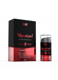 Жидкий интимный гель с эффектом вибрации Vibration! Strawberry - 15 мл. - INTT - купить с доставкой в Санкт-Петербурге