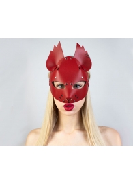 Красная кожаная маска  Белочка - Sitabella - купить с доставкой в Санкт-Петербурге
