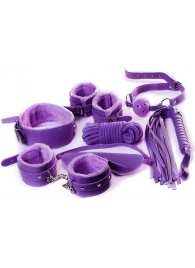 Фиолетовый набор БДСМ «Накажи меня нежно» с карточками - Штучки-дрючки - купить с доставкой в Санкт-Петербурге