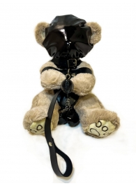 Оригинальный плюшевый мишка в маске и наручниках - БДСМ Арсенал - купить с доставкой в Санкт-Петербурге