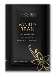 Лубрикант на водной основе с ароматом ванильных бобов Wicked Aqua Vanilla Bean - 3 мл. - Wicked - купить с доставкой в Санкт-Петербурге