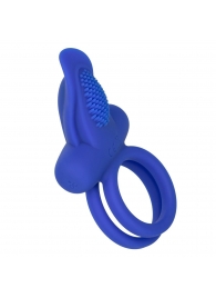 Синее перезаряжаемое эрекционное кольцо Silicone Rechargeable Dual Pleaser Enhancer - California Exotic Novelties - в Санкт-Петербурге купить с доставкой