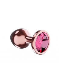 Пробка цвета розового золота с малиновым кристаллом Diamond Ruby Shine S - 7,2 см. - Lola Games - купить с доставкой в Санкт-Петербурге