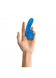 Синяя вибронасадка на палец с подвижным язычком Flick It - Gender X