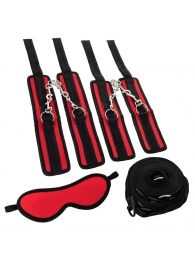 Красно-черный бондажный набор Anonymo - ToyFa - купить с доставкой в Санкт-Петербурге