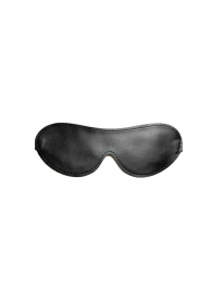 Черная лаковая маска на глаза из эко-кожи - БДСМ Арсенал - купить с доставкой в Санкт-Петербурге