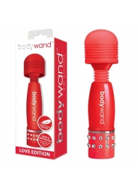 Красный жезловый мини-вибратор с кристаллами Mini Massager Love Edition - Bodywand