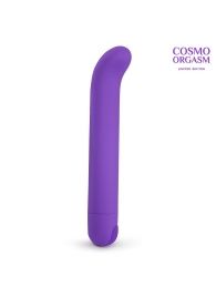Фиолетовый вибромассажёр с загнутым кончиком - 13 см. - Cosmo