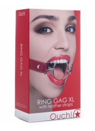 Расширяющий кляп Ring Gag XL с красными ремешками - Shots Media BV - купить с доставкой в Санкт-Петербурге