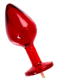 Красный леденец в форме малой анальной пробки со вкусом виски - Sosuчki - купить с доставкой в Санкт-Петербурге